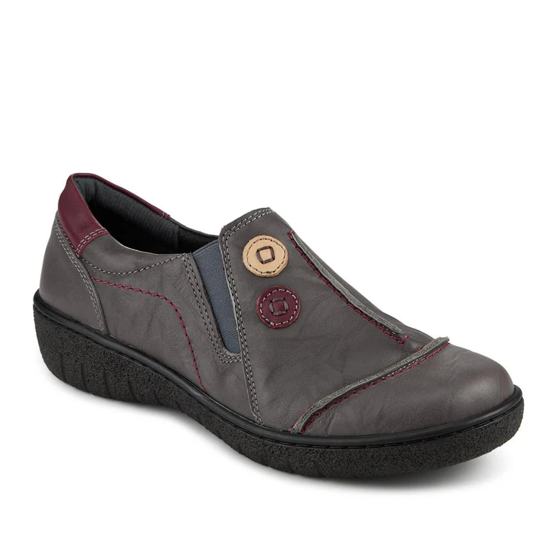 Elasticated Leather Slip-On Shoes - HAK41008 / 327 435