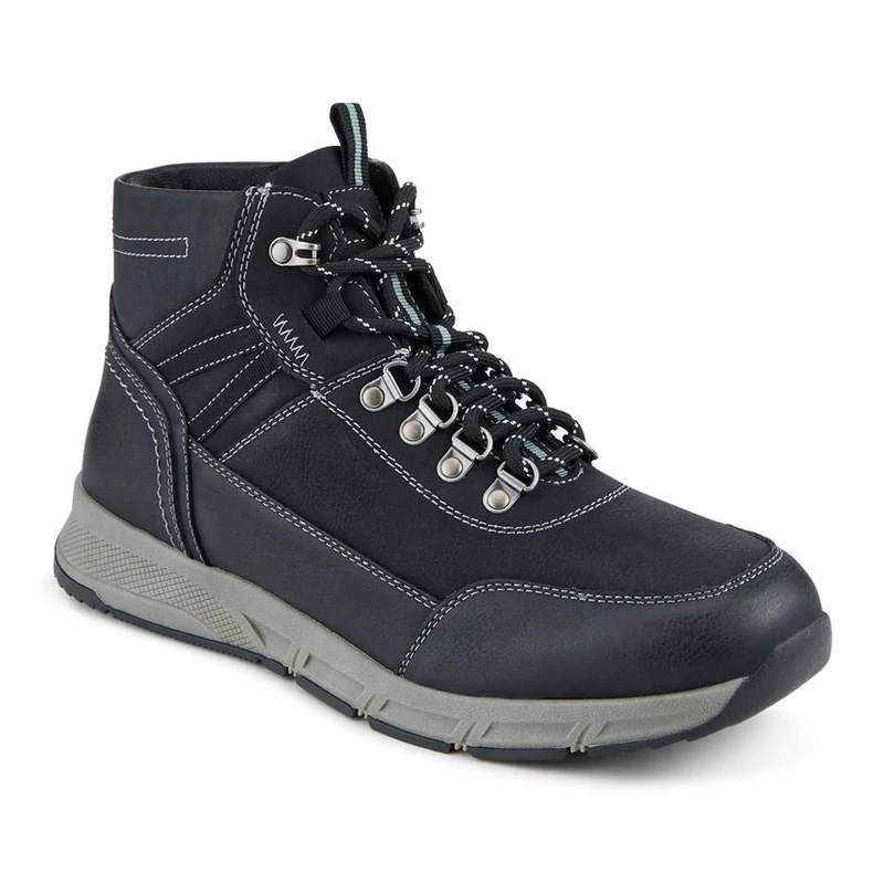 Wide Fit Walking Boots With Bungee Laces - WBINS42067 / 327 869 - Black