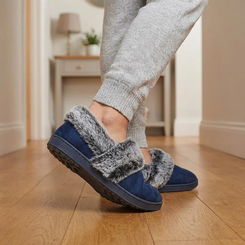 Luxury Velour Cushioned Slippers - GALOP42000 / 328 069 - Navy