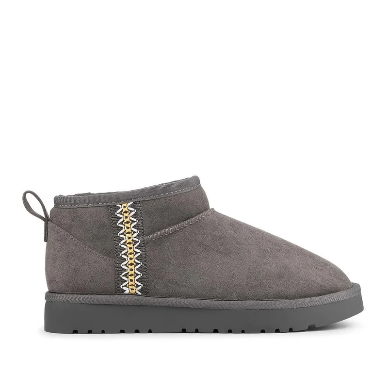 Luxury Faux Fur Warm Lightweight Slipper Boots - PLAN42002 / 328 229 - Grey