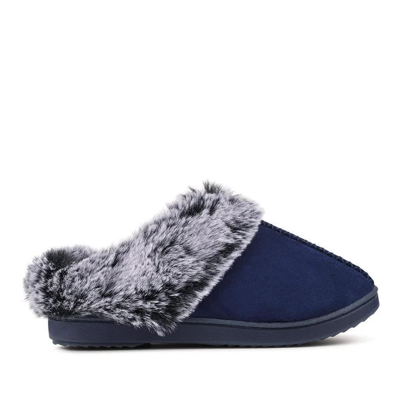 Warm Lined Cushioning Luxury Fur Slippers - GALOP42002 / 328 068 - Navy