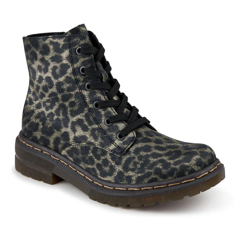 Lace-Up Ankle Boots - RKR32519 / null - Leopard