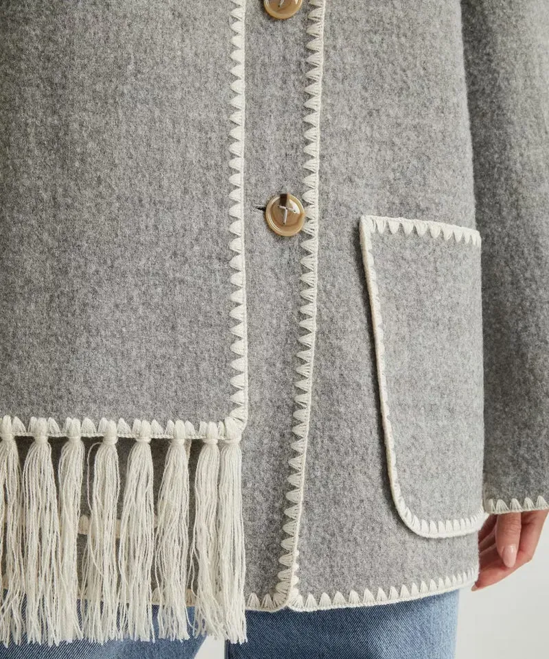 Kurze Wickeljacke mit Schalkragen