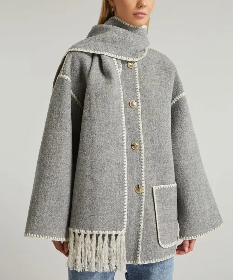 Kurze Wickeljacke mit Schalkragen