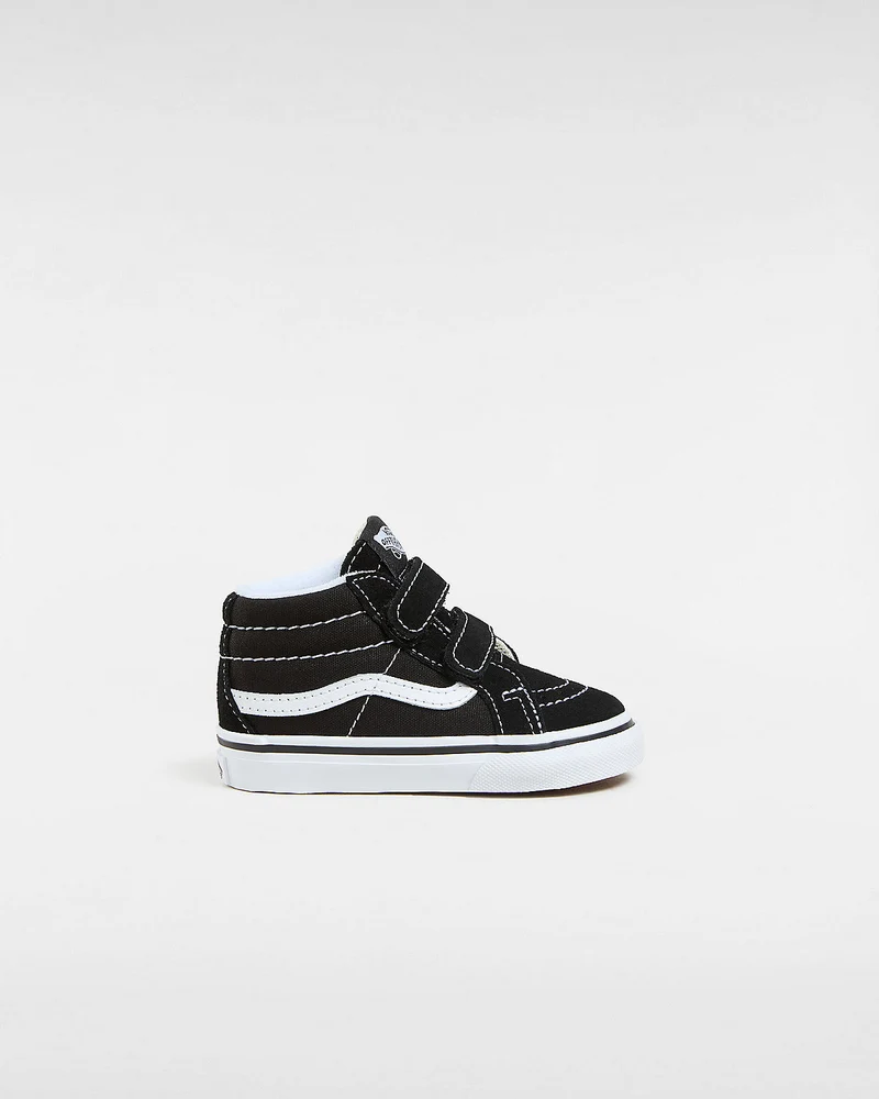 VANS Sk8-Mid Reissue V-Turnschuhe für Kleinkinder – Schwarz / Weiß