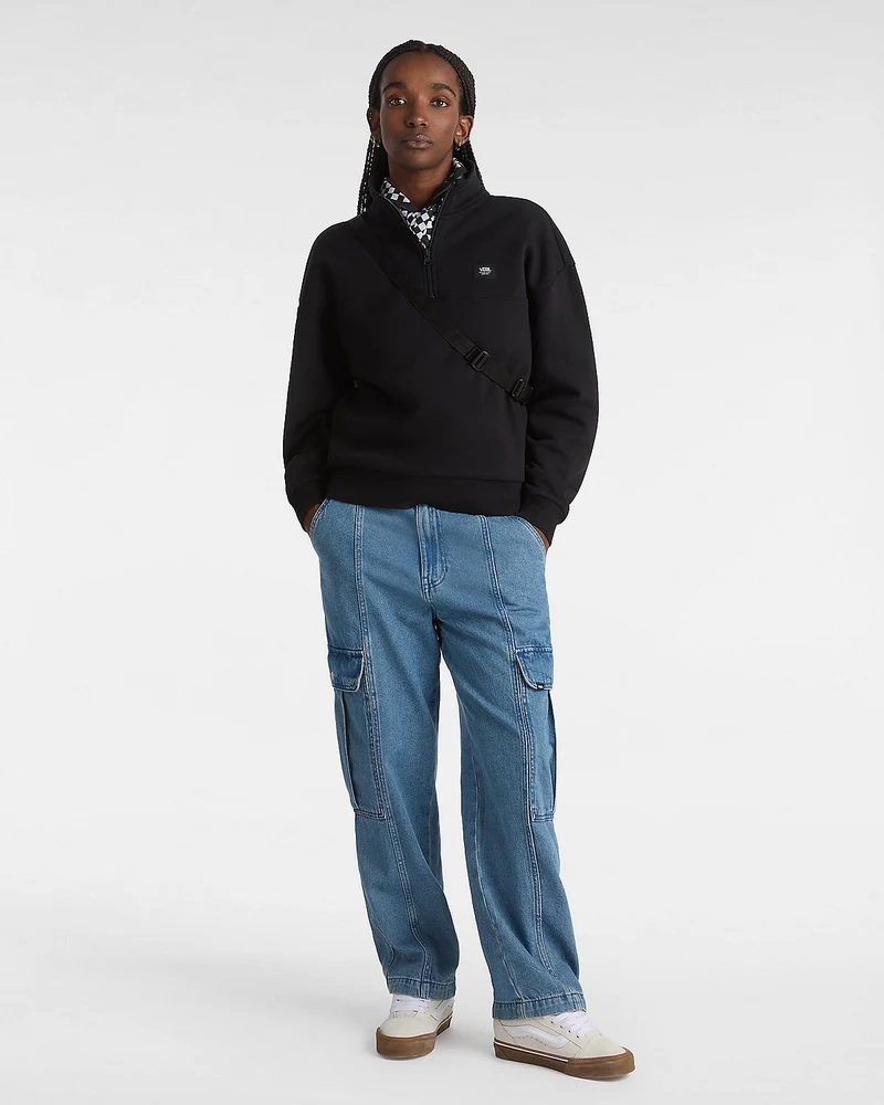 VANS Damen Leighton Mock Neck Fleece – Schwarz