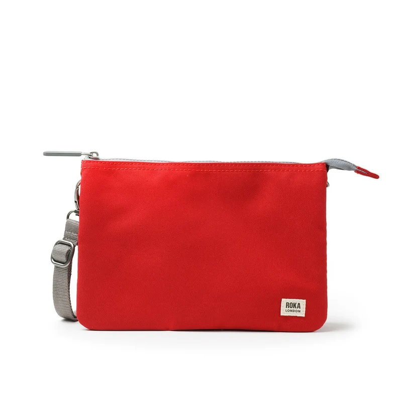 ROKA Carnaby Crossbody-Tasche aus recyceltem Canvas, Marsrot, XL