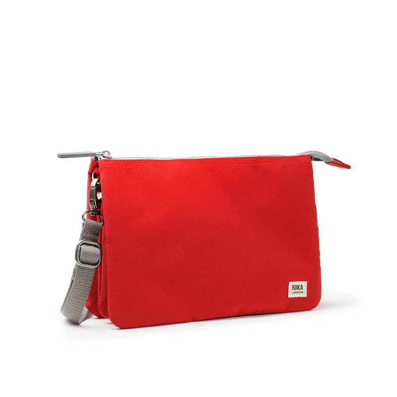 ROKA Carnaby Crossbody-Tasche aus recyceltem Canvas, Marsrot, XL