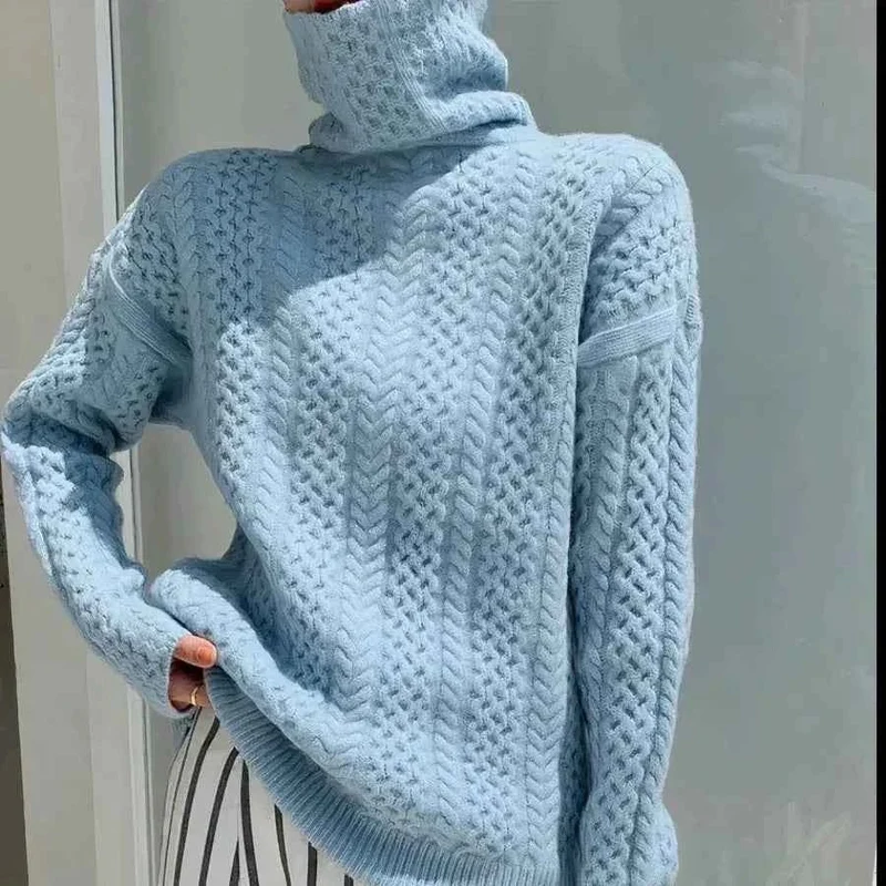 Oversize-Rollkragenpullover mit weitem Schnitt