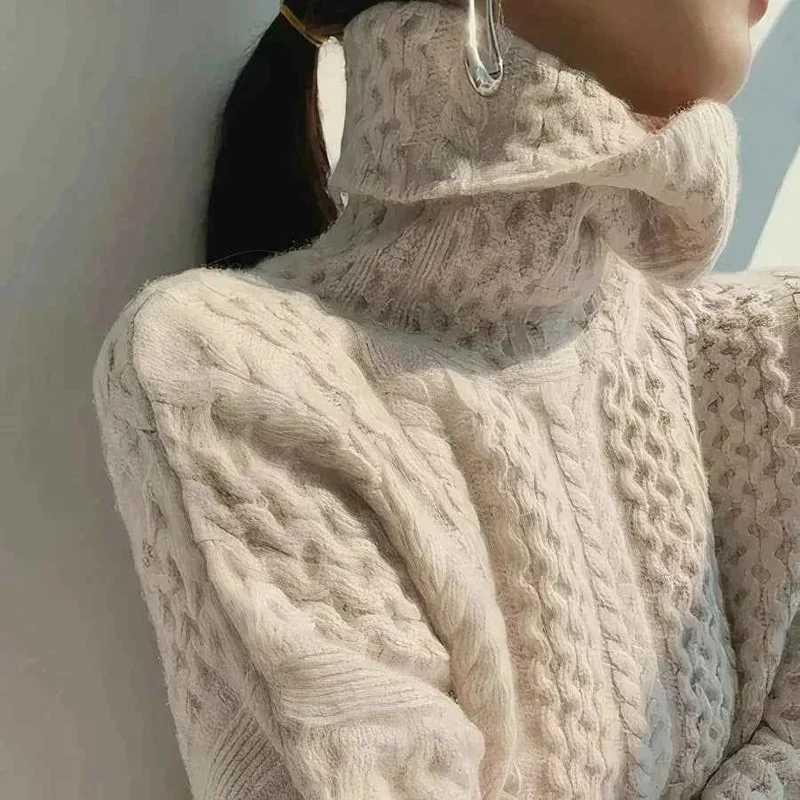 Oversize-Rollkragenpullover mit weitem Schnitt