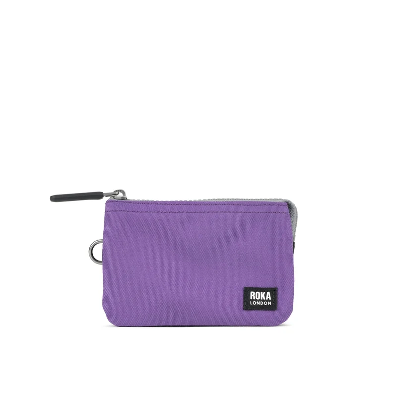 ROKA Black Label Carnaby Kleine Tasche aus recyceltem Canvas in Imperial Purple