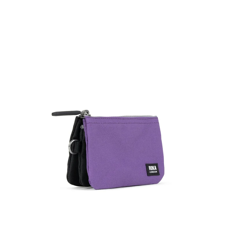 ROKA Black Label Carnaby Kleine Tasche aus recyceltem Canvas in Imperial Purple