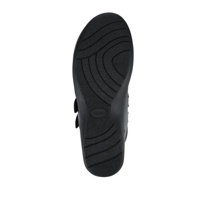 Wide Fit Leather Touch Fasten Boots - KF42005 / 328 423 - Black