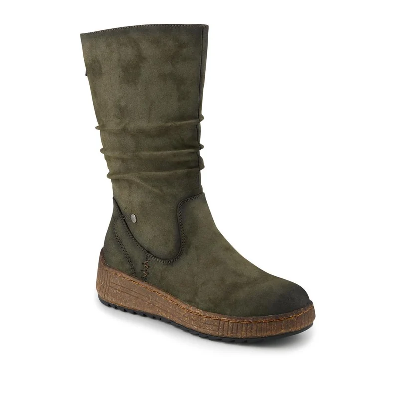 Mid Calf Wedged Slouch Boots - WOIL42052 / 328 495