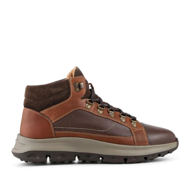 Wide Fit Leather Cushioned Sole Boots - PRFEM42013 / 328 327 - Brown