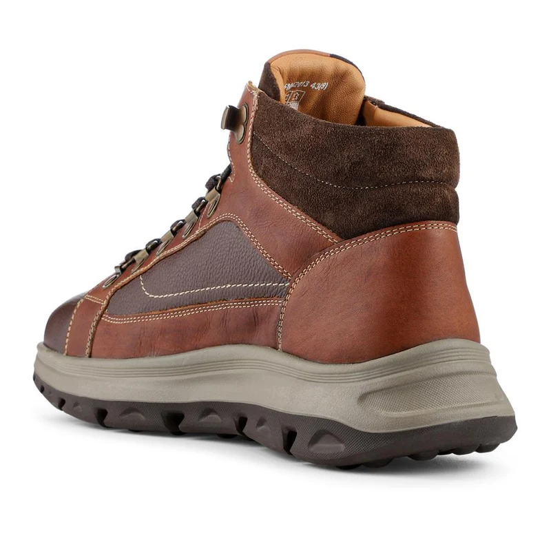 Wide Fit Leather Cushioned Sole Boots - PRFEM42013 / 328 327 - Brown