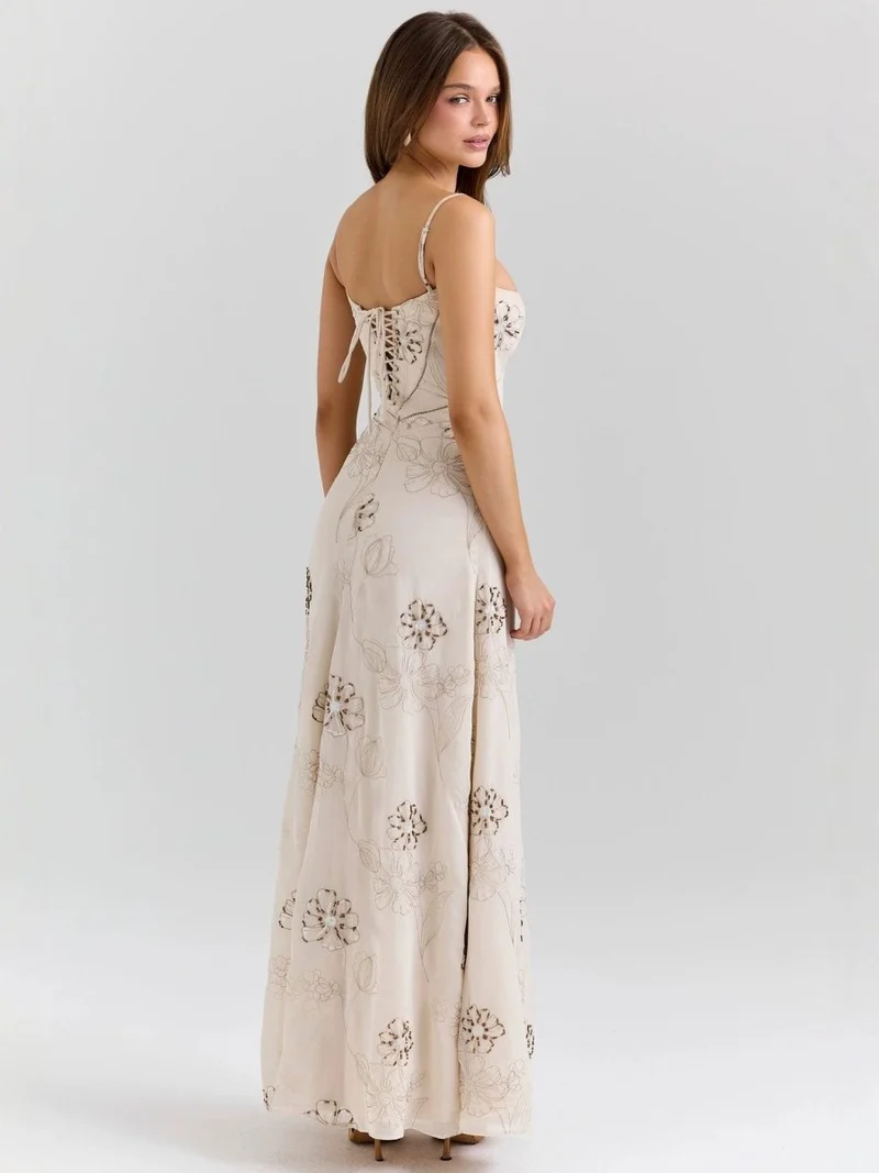 Elegantes Maxi Kleid mit Spaghetti Trägern