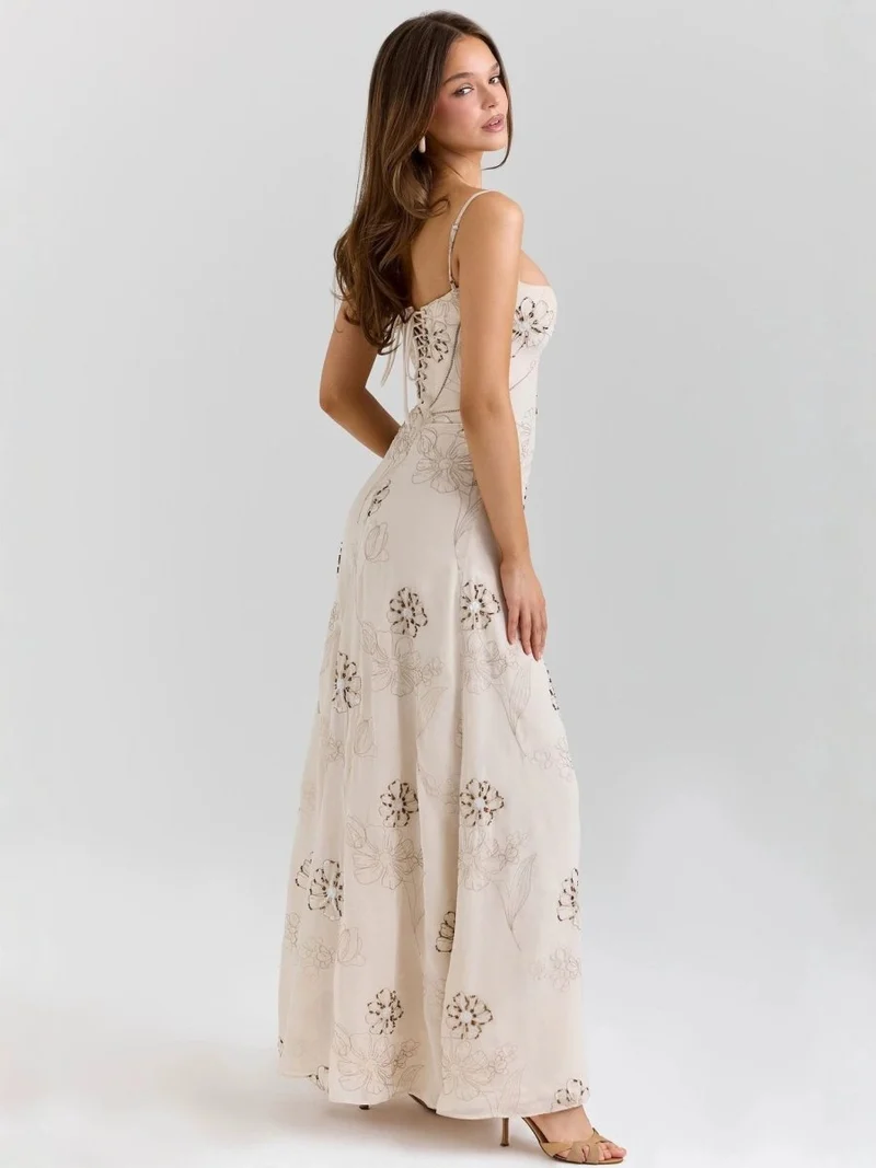 Elegantes Maxi Kleid mit Spaghetti Trägern