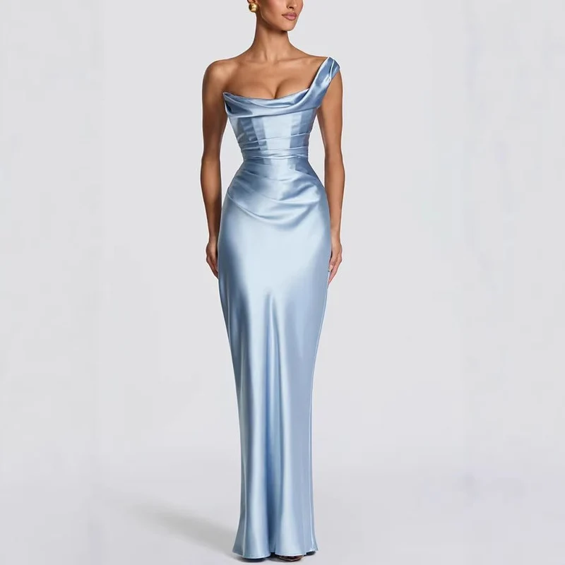 One-Shoulder Maxikleid Elegant für Hochzeitsgäste