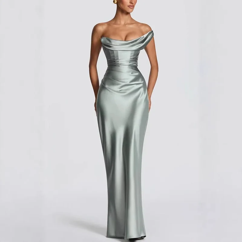 One-Shoulder Maxikleid Elegant für Hochzeitsgäste