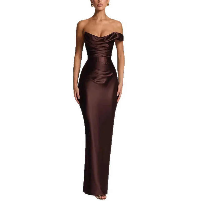 One-Shoulder Maxikleid Elegant für Hochzeitsgäste