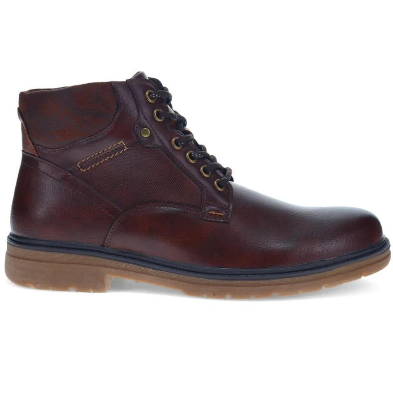 Wide Fit Lace-Up Casual Boots - XINGH40007 / 325 761 - Dark Brown
