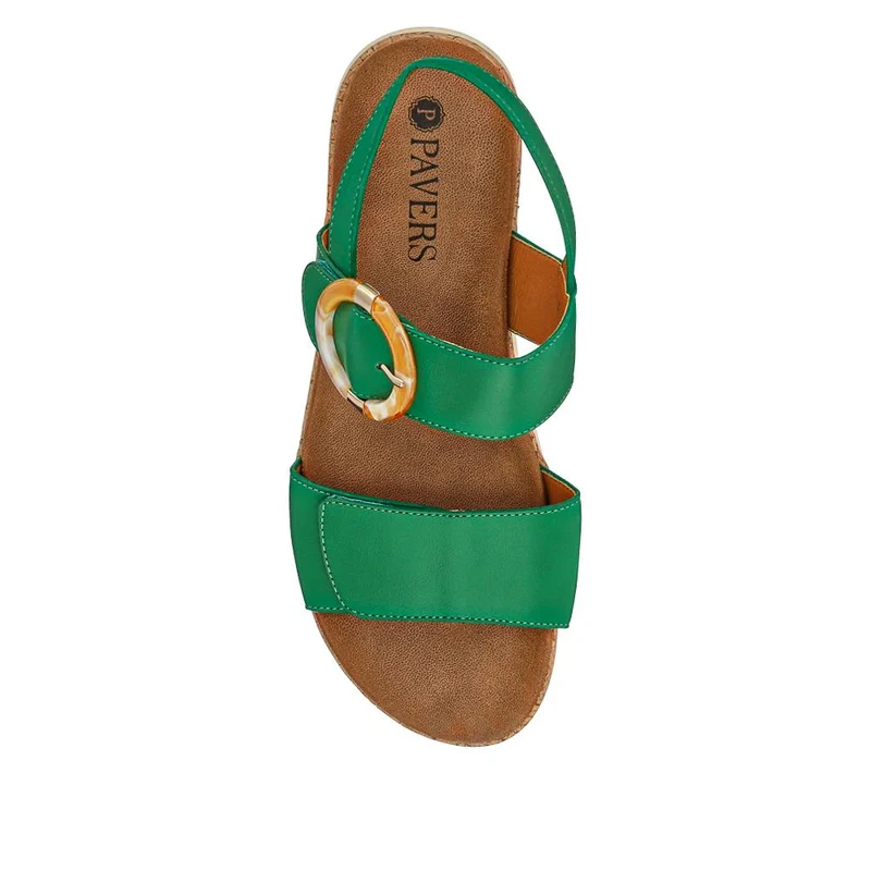 Adjustable Buckle Slingback Comfort Sandals - BAIZH39003 / 325 100 - Green