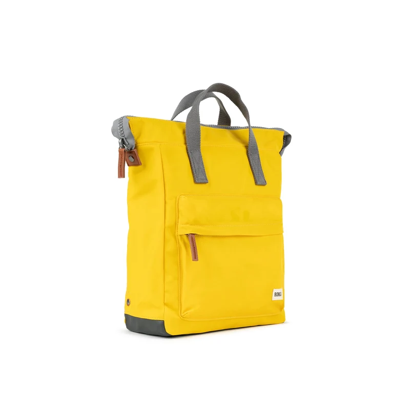 ROKA Bantry B Senfgelbe, mittelgroße Tasche aus recyceltem Nylon