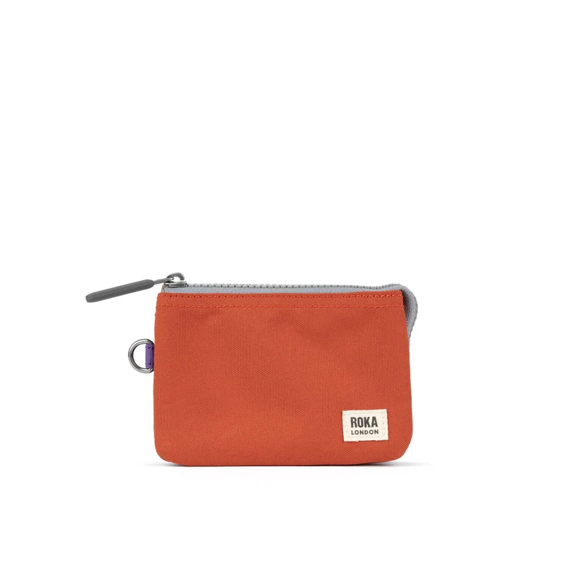 ROKA Kreativer Abfall Carnaby Kleine Handtasche aus recyceltem Canvas in Imperial Purple/Rooibos