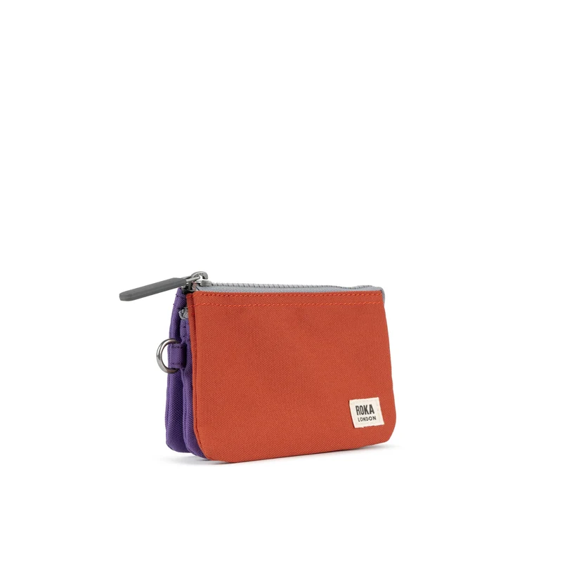 ROKA Kreativer Abfall Carnaby Kleine Handtasche aus recyceltem Canvas in Imperial Purple/Rooibos