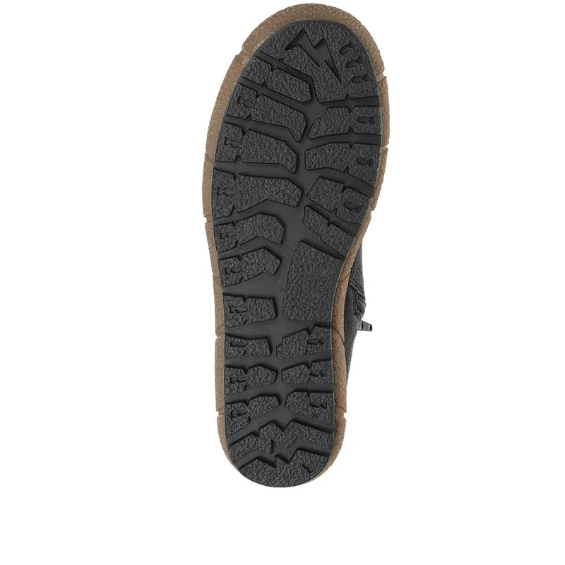 Knitted Cuff Ankle Boots - WBINS32013 / 318 882 - Black