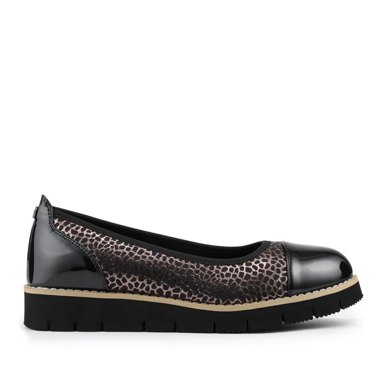Chunky Platform Cushioned Slip On Shoes - WBINS42035 / 327 791 - Black-Pewter