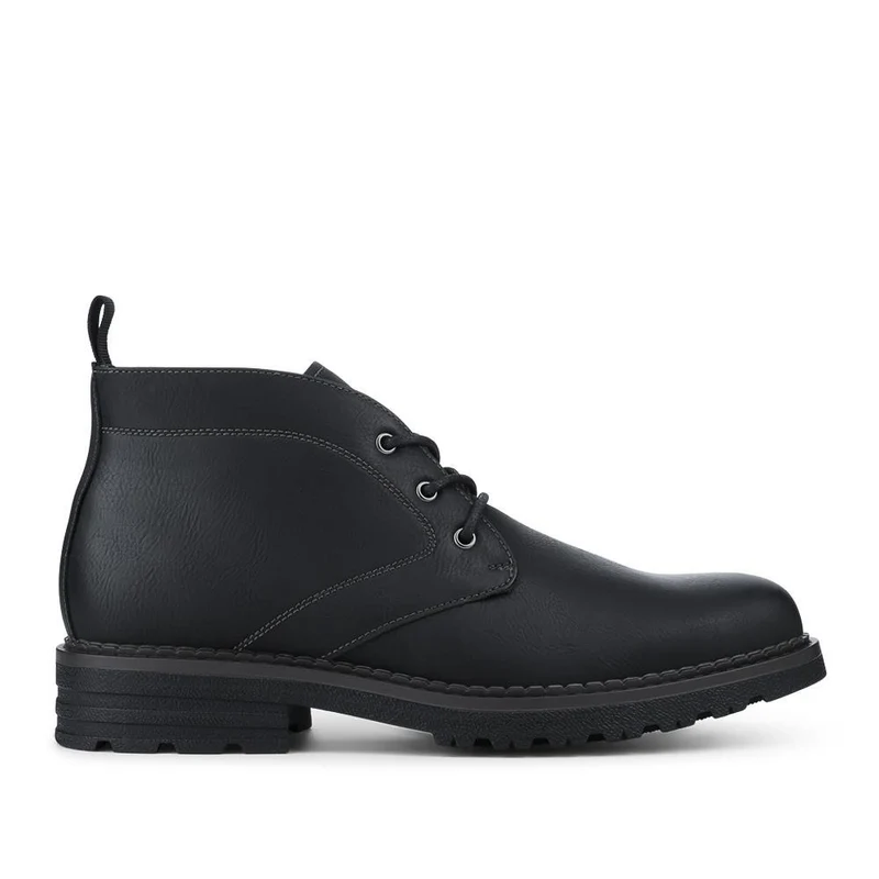 Lace Up Casual Block Heel Chukka Boots - XINGH42005 / 328 164 - Black