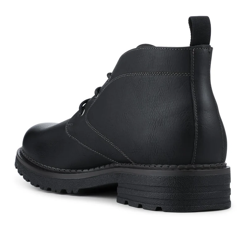 Lace Up Casual Block Heel Chukka Boots - XINGH42005 / 328 164 - Black