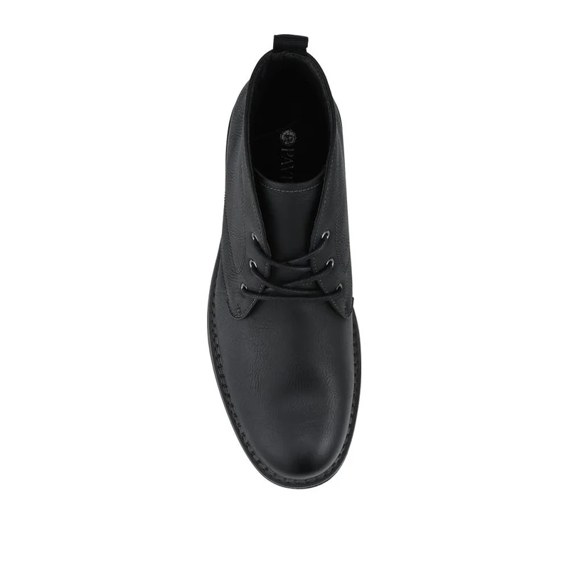 Lace Up Casual Block Heel Chukka Boots - XINGH42005 / 328 164 - Black