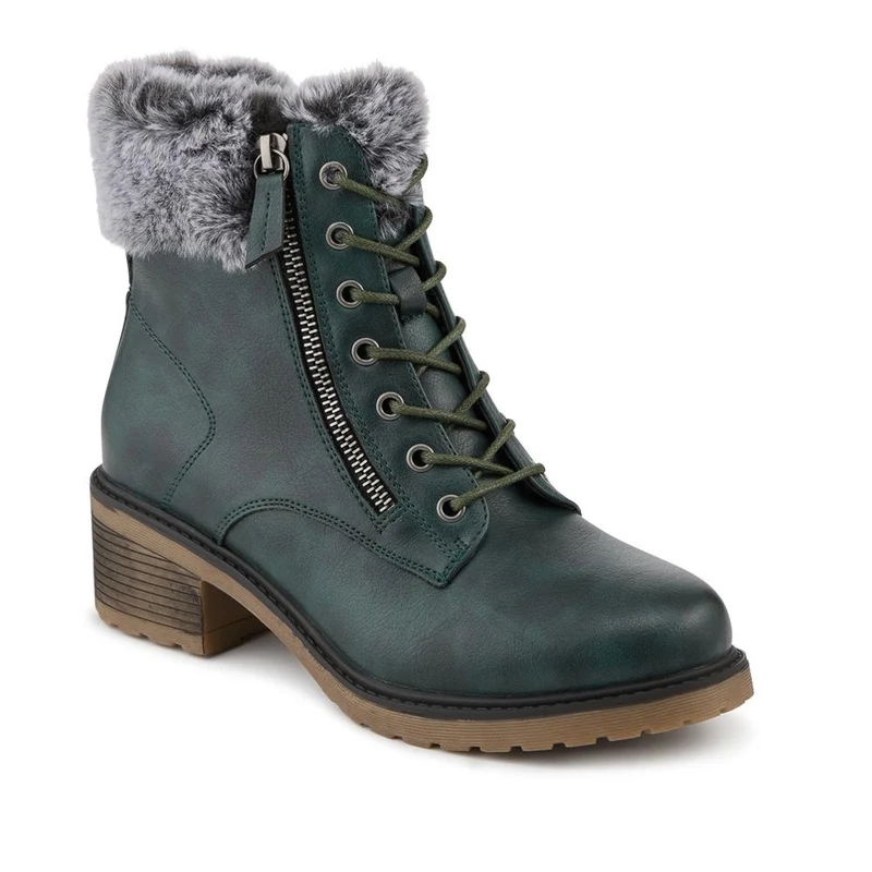 Warm Lined Zip Up Casual Boots - WBINS42040 / 328 476