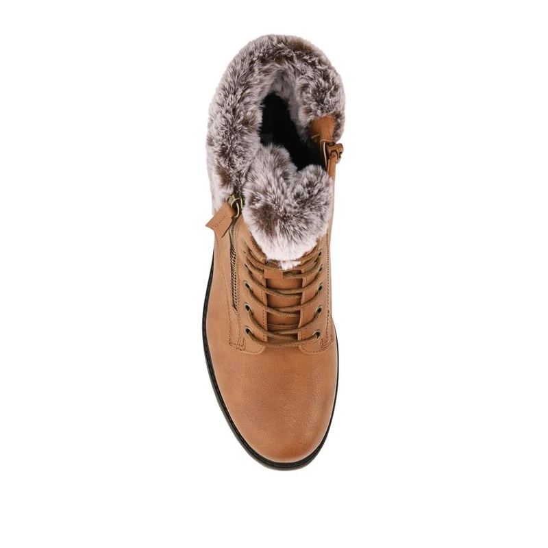 Warm Lined Zip Up Casual Boots - WBINS42040 / 328 476 - Tan