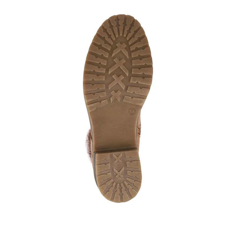 Warm Lined Zip Up Casual Boots - WBINS42040 / 328 476 - Tan