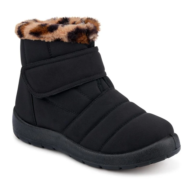 Wide-Fit Touch-Fasten Weather Boots - ACADE42002 / 328 504 - Black-Leopard