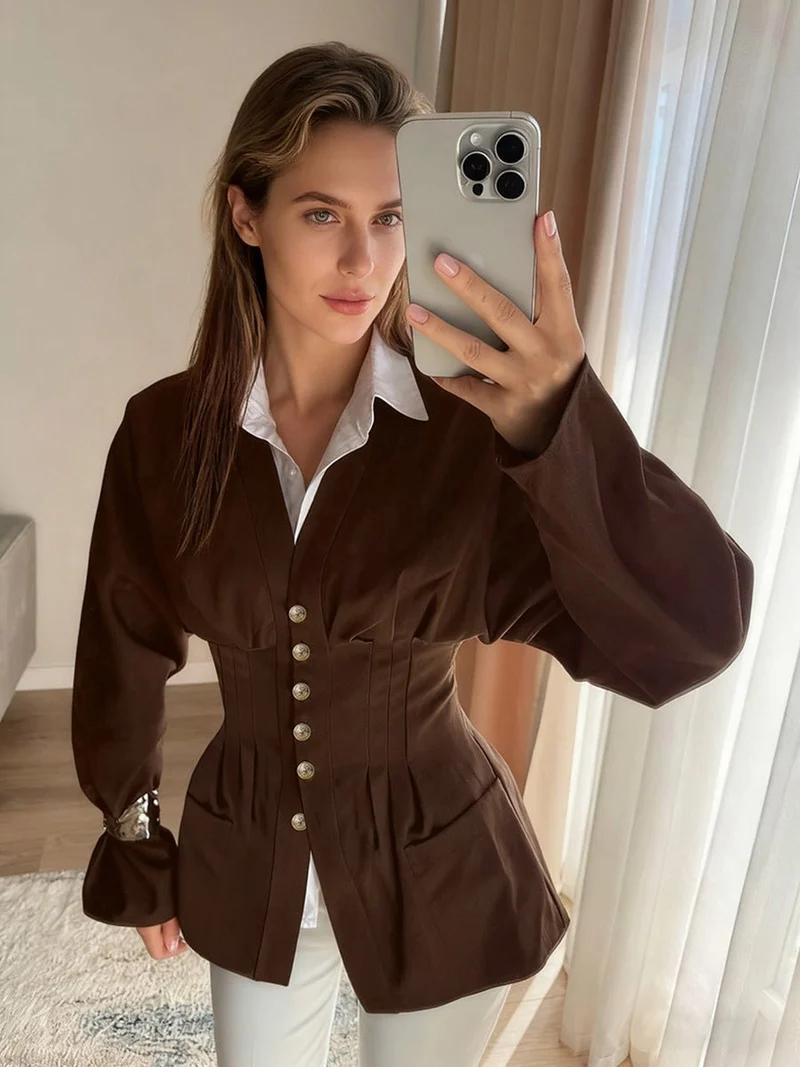 Taillierte Hemdbluse mit Knopfleiste Elegant