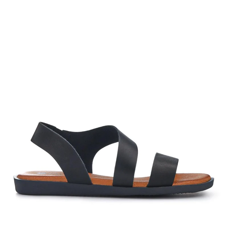 Elasticated Leather Sandals - PERSI41000 / 327 542 - Black