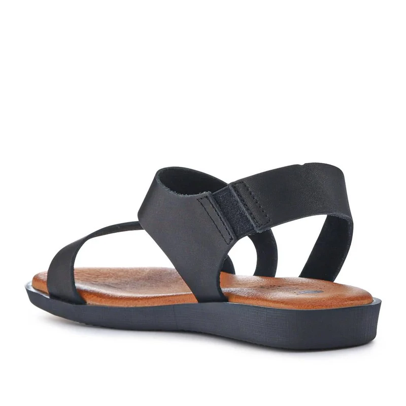 Elasticated Leather Sandals - PERSI41000 / 327 542 - Black