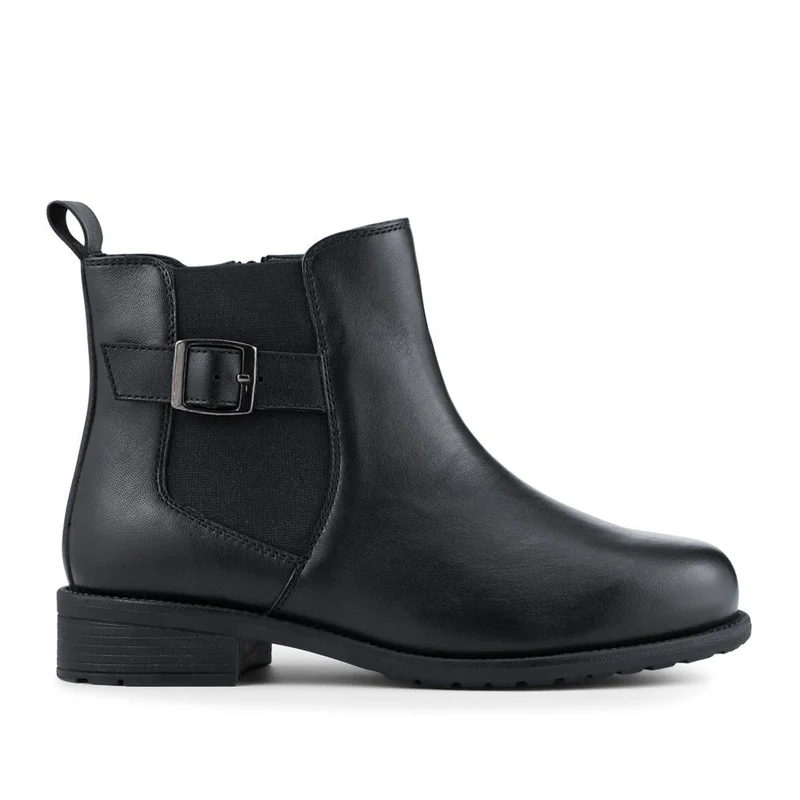 EasyFit Extra Wide Fit Leather Boots - LAYCIE / 328 475 - Black
