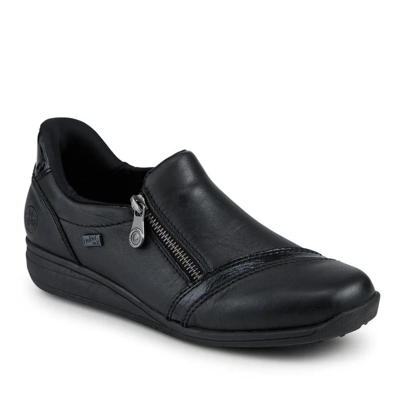 Rieker Wide Fit Leather Zipped Slip-Ons - RKR42524 / 327 690