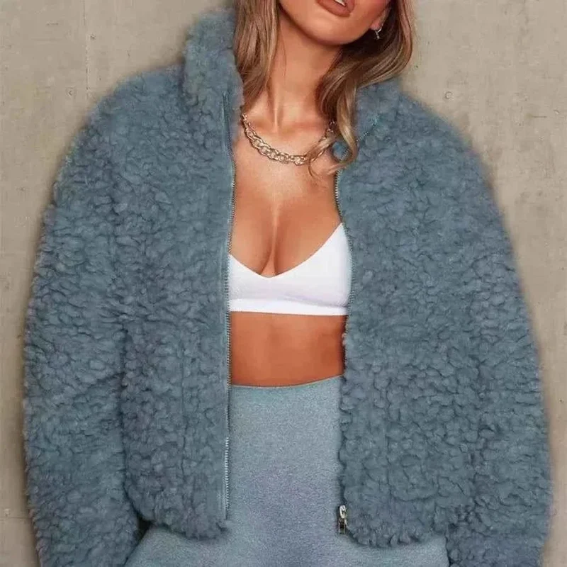 Plüschjacke Kurz Damen