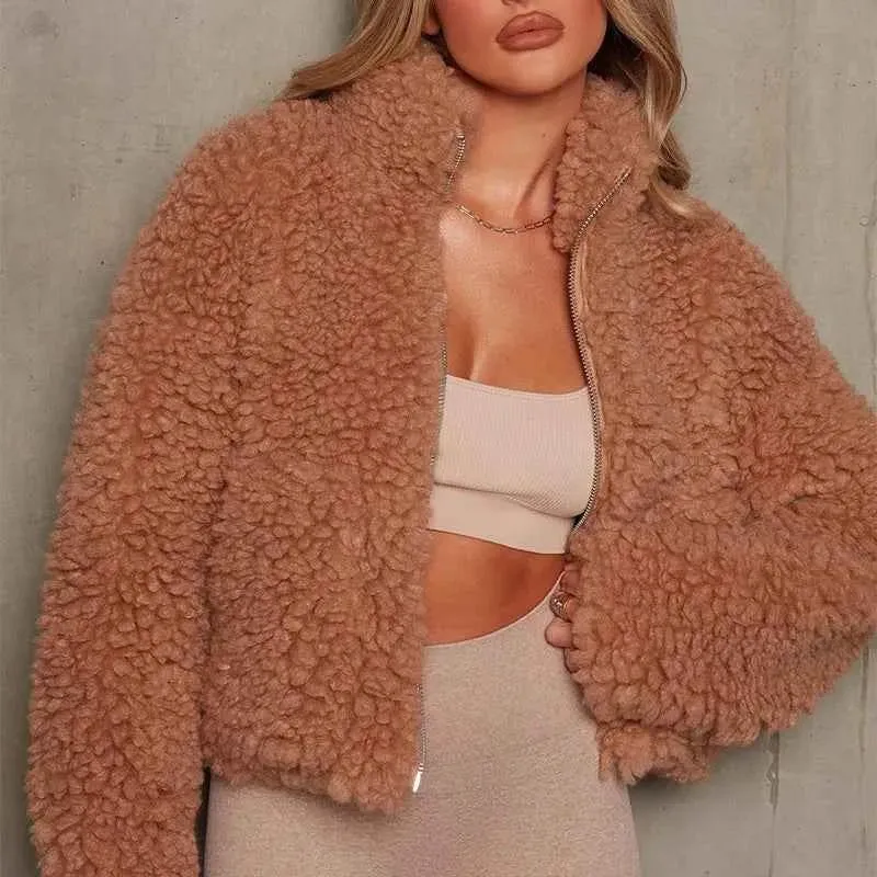Plüschjacke Kurz Damen