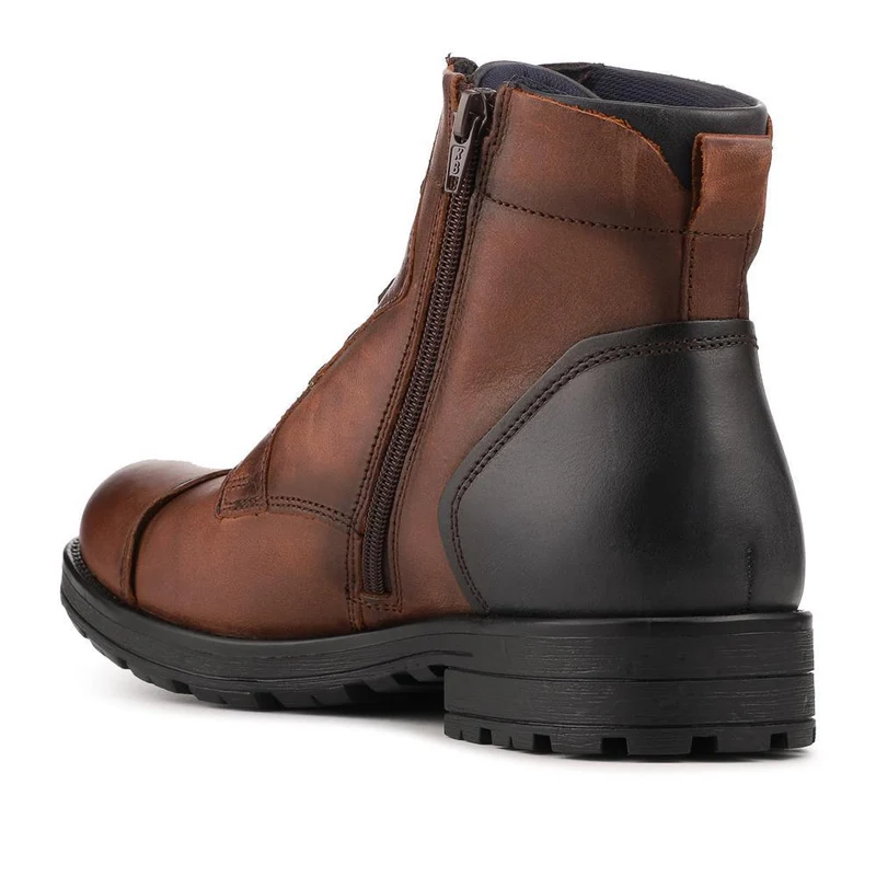 Leather Lace Up Toe Cap Boots - ITAR42004 / 328 362 - Brown