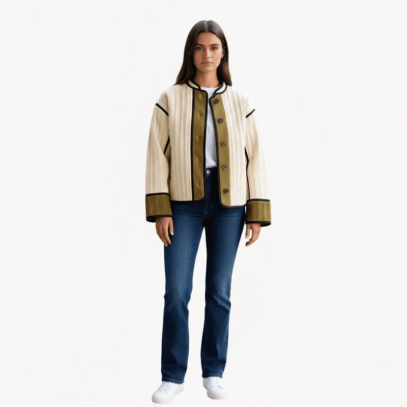 Wattierte Jacke Damen mit Kontrastdetails
