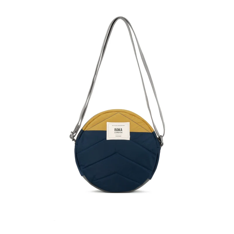 ROKA Kreativer Abfall Paddington B Midnight / Senf Kleine Tasche aus recyceltem Nylon