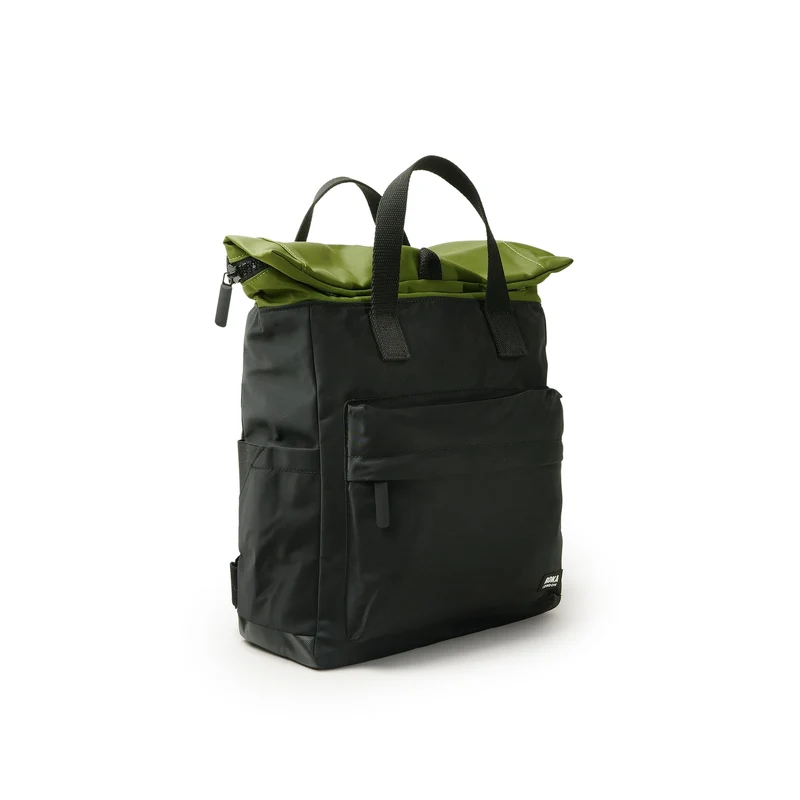 ROKA Kreativer Abfall Canfield B Schwarz / Avocado Mittelgroße Tasche aus recyceltem Nylon